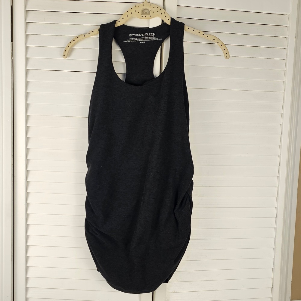 Beyond Yoga Beyond The Bump Black Spacedye Bases Covered Maternity Tank Top Med